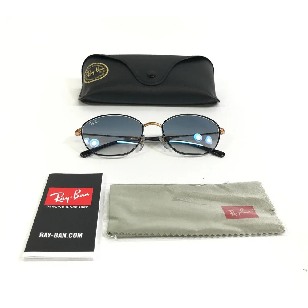 Ray-Ban Sunglasses RB3749 9272/3F Arista Gold Oval Frame w/ Gradient Blue Lenses